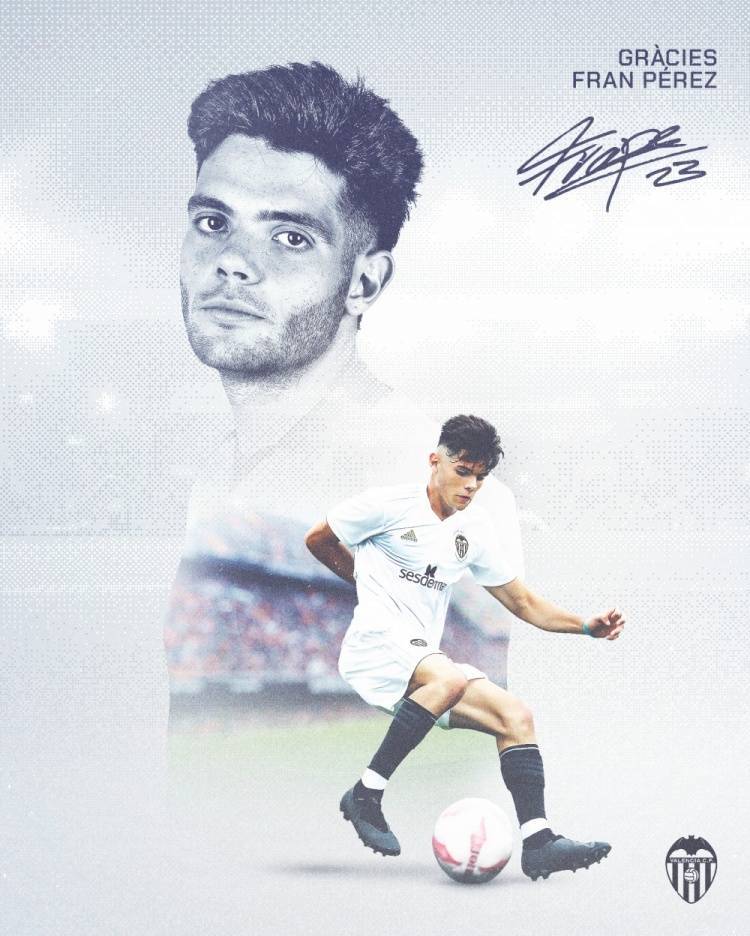 官方:瓦伦西亚22岁边锋弗兰-佩雷兹转会巴列卡诺,签约4年
